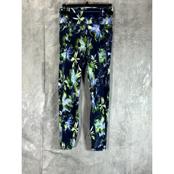 X BY GOTTEX Women's Blue Dark Floral Rachel Pull-On Ankle Leggings SZ S - Picture 1 of 11